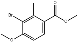 3-溴-4-甲氧基-2-甲基苯甲酸甲酯 结构式