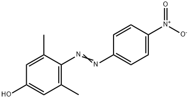 (E)-2,6-dimethyl-4-((4-nitrophenyl)diazenyl)phenol 结构式