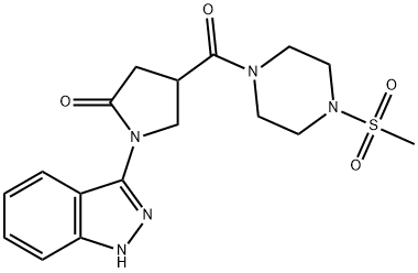 1-(2H-indazol-3-yl)-4-{[4-(methylsulfonyl)piperazin-1-yl]carbonyl}pyrrolidin-2-one 结构式