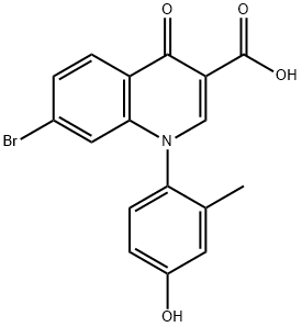 7-Bromo-1-(4-hydroxy-2-methylphenyl)-4-oxo-1,4-dihydroquinoline-3-carboxylic acid 结构式