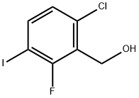 6-氯-2-氟-3-碘苄醇 结构式