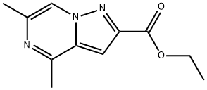 乙基 4,6-二甲基吡唑并[1,5-A]吡嗪-2-甲酸基酯 结构式
