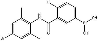 3-(4-Bromo-2,6-dimethylphenylcarbamoyl)-4-fluorophenylboronic acid 结构式