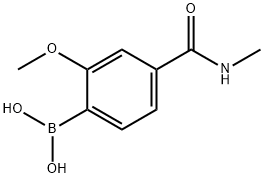 4-(甲基氨基甲酰基)-2-甲氧基苯基硼酸 结构式