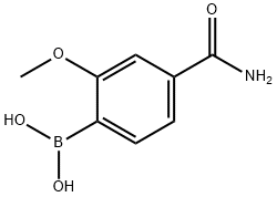 4-氨基甲酰基-2-甲氧基苯基硼酸 结构式