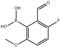 3-氟-2-醛基-6-甲氧基苯硼酸 结构式
