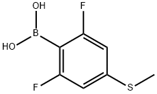 2,6-二氟-4-(甲硫基)苯基硼酸 结构式