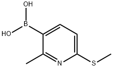2-甲基-6-(甲硫基)-3-吡啶基硼酸 结构式