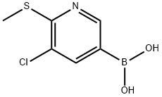 3-Chloro-2-methylthiopyridine-5-boronic acid 结构式