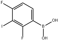 2,4-二氟-3-碘苯基硼酸 结构式