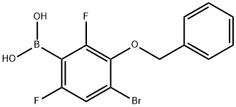 3-Benzyloxy-4-bromo-2,6-difluorophenylboronic acid 结构式