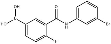 3-(3-溴苯基氨基甲酰基)-4-氟苯基硼酸 结构式