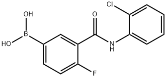 4-氟-3-(2-氯-苯基氨基甲酰基)苯基硼酸 结构式