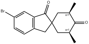 (1r,3R,5S)-6'-bromo-3,5-dimethylspiro[cyclohexane-1,2'-indene]-1',4(3'H)-dione 结构式