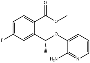 (R)-2-(1-((2-氨基吡啶-3-基)氧基)乙基)-4-氟苯甲酸甲酯 结构式
