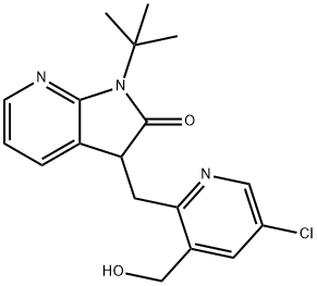 1-(叔丁基)-3-((5-氯-3-(羟甲基)吡啶-2-基)甲基)-1,3-二氢-2H-吡咯并[2,3-B]吡啶-2-酮 结构式