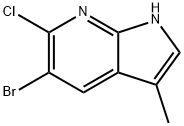 5-bromo-6-chloro-3-methyl-1H-Pyrrolo[2,3-b]pyridine 结构式