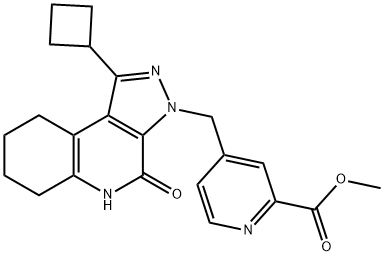 Methyl 4-((1-cyclobutyl-4-oxo-4,5,6,7,8,9-hexahydro-3H-pyrazolo[3,4-c]quinolin-3-yl)methyl)picolinate 结构式