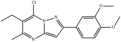 Pyrazolo[1,5-a]pyrimidine, 7-chloro-2-(3,4-dimethoxyphenyl)-6-ethyl-5-methyl- 结构式