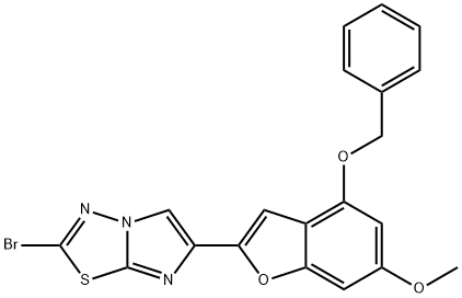 6-(4-(benzyloxy)-6-methoxybenzofuran-2-yl)-2-bromoimidazo[2,1-b][1,3,4]thiadiazole 结构式