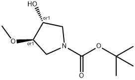 REL-(3R,4R)-3-羟基-4-甲氧基吡咯烷-1-甲酸叔丁酯 结构式