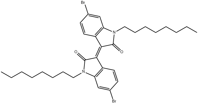 6,6'-二溴-N,N'-(2-辛基)异靛 结构式