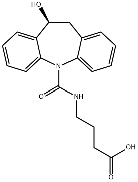 (S)-4-(10-Hydroxy-10,11-dihydro-5H-dibenzo[b,f]azepine-5-carboxamido)butanoic acid 结构式