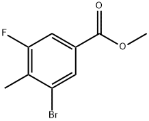 3-溴-5-氟-4-甲基苯甲酸甲酯 结构式