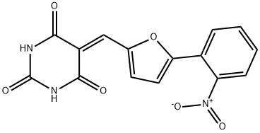 5-{[5-(2-nitrophenyl)furan-2-yl]methylidene}pyrimidine-2,4,6(1H,3H,5H)-trione 结构式