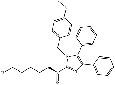 (S)-2-((5-氯戊基)亚磺酰基)-1-(4-甲氧苄基)-4,5-二苯基-1H-咪唑 结构式