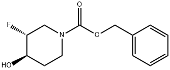 benzyl (3R,4R)-3-fluoro-4-hydroxypiperidine-1-carboxylate 结构式