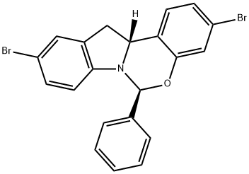 (6S, 12AR)-3,10-二溴-6-苯基12,12A-二氢-6H-苯并[5,6] [1,3]恶嗪并[3,4-Α]吲哚 结构式