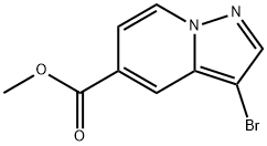 METHYL 3-BROMOPYRAZOLO[1,5-A]PYRIDINE-5-CARBOXYLATE 结构式