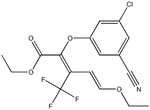 2,4-Pentadienoic acid, 2-(3-chloro-5-cyanophenoxy)-5-ethoxy-3-(trifluoromethyl)-, ethyl ester, (4E)- 结构式