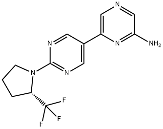(S)-5-(6-chloropyrazin-2-yl)-2-(2-(trifluoromethyl)pyrrolidin-1-yl)pyrimidine 结构式