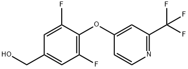 (3,5-二氟-4-((2-(三氟甲基)吡啶-4-基)氧)苯基)甲醇 结构式