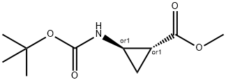 (1R,2R)-2 - ((叔丁氧基羰基)氨基)环丙烷-1-羧酸叔丁酯 结构式