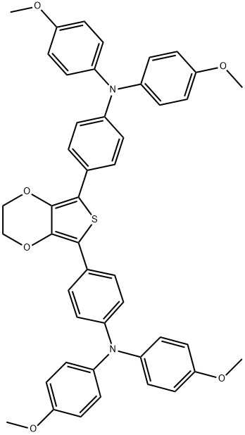 4,4'-(2,3-乙烯基双氧噻吩-5,7-二基)双(N,N-双(4-甲氧苯基)苯胺) 结构式