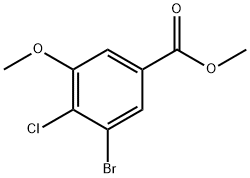 3-溴-4-氯-5-甲氧基苯甲酸甲酯 结构式