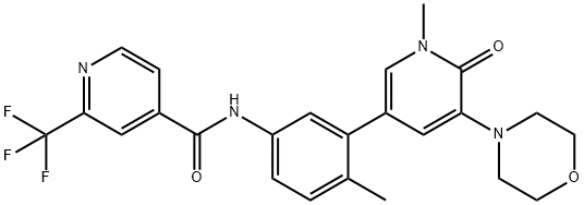 N-(4-methyl-3-(1-methyl-5-morpholino-6-oxo-1,6-dihydropyridin-3-yl)phenyl)-2-(trifluoromethyl)isonicotinamide 结构式