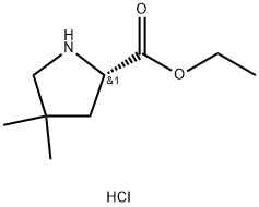 (S)-ethyl 4,4-dimethylpyrrolidine-2-carboxylate hydrochloride 结构式