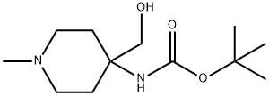 tert-butyl N-[4-(hydroxymethyl)-1-methylpiperidin-4-yl]carbamate 结构式