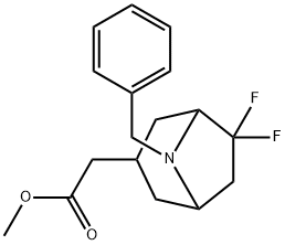 methyl 2-exo-(8-benzyl-6,6-difluoro-8-azabicyclo[3.2.1]octan-3-yl)acetate 结构式