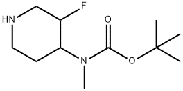 N-(3-氟哌啶-4-基)-N-甲基氨基甲酸叔丁酯 结构式