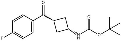 cis-tert-butyl 3-(4-fluorobenzoyl)cyclobytylcarbamate 结构式