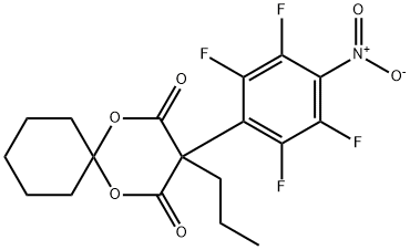 3-Propyl-3-(2,3,5,6-tetrafluoro-4-nitrophenyl)-1,5-dioxaspiro[5.5]undecane-2,4-dione 结构式