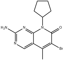 2-氨基-6-溴-8-环戊烷-5-甲基吡啶并[2,3-D]嘧啶-7(8H)-酮 结构式