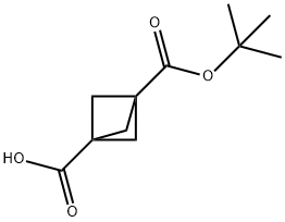 3-[(叔丁氧基)羰基]双环[1.1.1]戊烷-1-羧酸 结构式