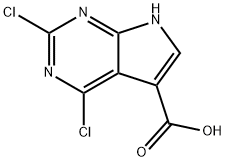 2,4-DICHLORO-7H-PYRROLO[2,3-D]PYRIMIDINE-5-CARBOXYLIC ACID 结构式