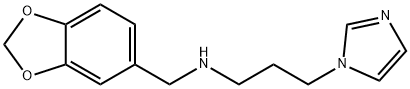 N-(苯并[D][1,3]二氧戊环-5-基甲基)-3-(1H-咪唑-1-基)丙烷-1-胺 结构式